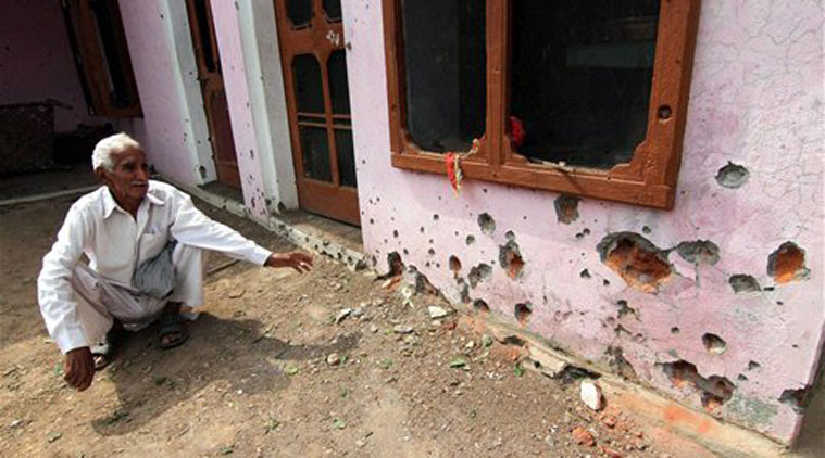Pakistan ceasefire violation A civilian house damaged due to Pakistan's firing at the LOC in Jammu & Kashmir. (Representative photo)